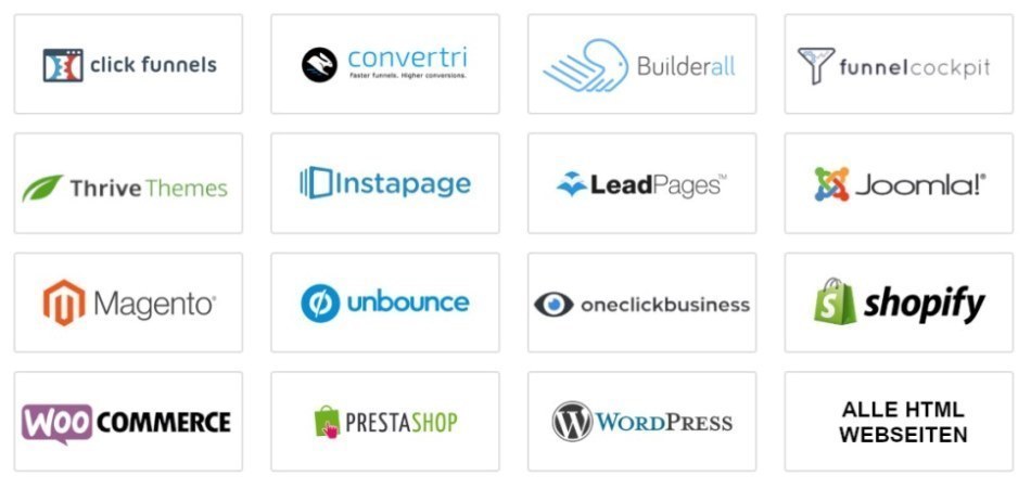 Convertchat ist kompatibel mit zahlreichen Marketingtools, die dir dabei helfen deinen Chatbot zu einer automatisierten Umsatzmaschine zu machen